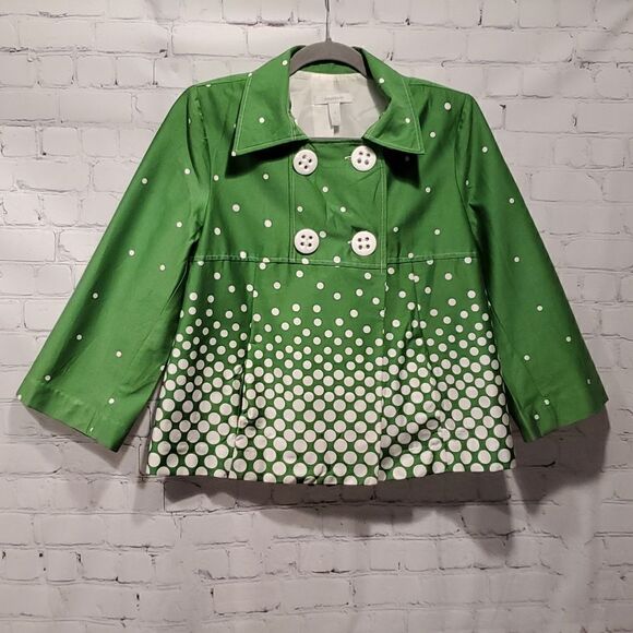Dressbarn green and white polka dot jacket - Picture 1 of 6